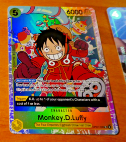 ONE PIECE ENGLISH CARD HOLO GAME CARTE Monkey.D.Luffy OP07-109 SR EN MINT - Image 1