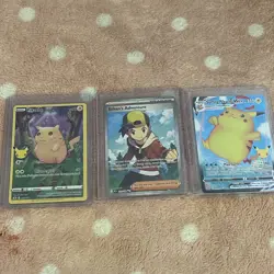 POKEMONS 3 CARD LOT ENGLISH PHANTASMAL FLAMES ETHANS ADVENTURE PLUS 2 PIKACHU - Image 1