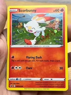 Scorbunny (Cosmos Holo Galaxy Swirl) SWSH244 Holo Promo Pokemon NM/M - Image 1