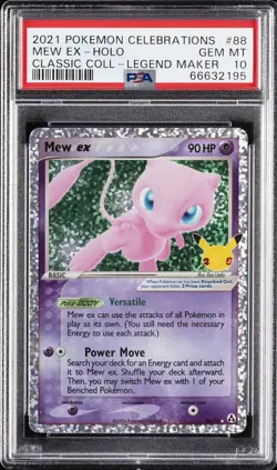 2021 POKEMON CELEBRATIONS CLASSIC COLLECTION #88 MEW EX-HOLO PSA 10 - Image 1