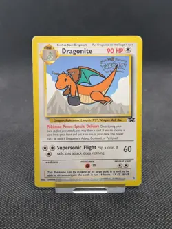 Dragonite No.5 WOTC Black Star Promo Pokemon Card Played - Image 1