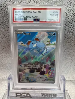 2023 POKEMON PAL EN-PALDEA EVOLVED ILLUSTRATION RARE #204 MARILL PSA 8 - Image 2