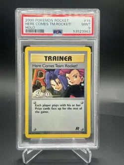 PSA 9 Here Comes Team Rocket Holo #15 - 2000 Pokemon Rocket Unlimited - Image 1