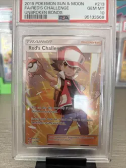 Red’s Challenge FA #213/214 Unbroken Bonds Sun & Moon Pokemon 2019 - Image 1