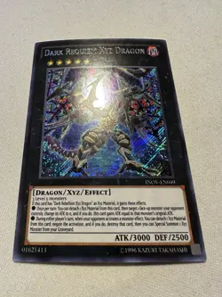 Yu-Gi-Oh! Dark Requiem XYZ Dragon INOV-EN049 Secret Rare Light Play (see photos) - Image 1
