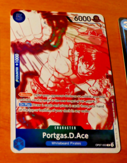 ONE PIECE ENGLISH CARD HOLO GAME CARTE Portgas D Ace OP07-053 PROMO EN NM - Image 1