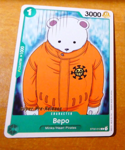 ONE PIECE ENGLISH CARD GAME SUPER PRE-RELEASE CARTE BEPO ST02-012 ST TCG MINT - Image 1