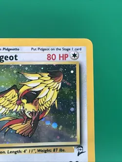 Pokemon TCG Pidgeot Base Set 2 Holo Unlimited Rare Card 14/130 LP Condition - Image 3