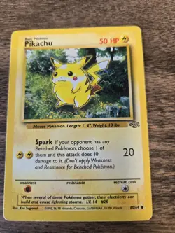 Pokemon Pikachu Jungle 60/64 Regular Basic 50 HP 20 Attack Common Card 1999 - Image 1