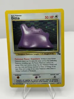 🔥 Ditto Holo 3/62 – Fossil Set – Vintage Pokemon Card NM Clean 🔥 - Image 1
