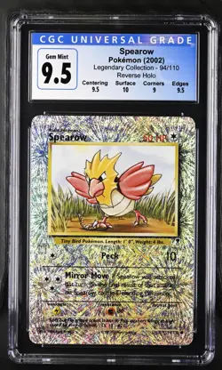 Spearow Legendary Collection REVERSE HOLO CGC 9.5 GEM MINT Pokemon 2002 94/110 - Image 1