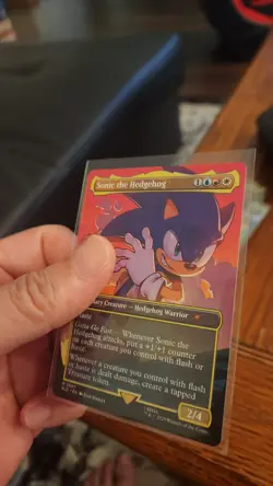 🌟 Sonic the Hedgehog NON-FOIL Sonic Secret Lair MTG IN HAND 🌟 - Image 1