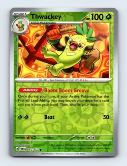 Thwackey 015/167 SV06: Twilight Masquerade Rare Holo Pokemon NM - Image 1