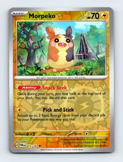 Morpeko 072/167 SV06: Twilight Masquerade Rare Holo Pokemon NM - Image 1