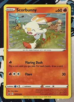 SCORBUNNY SWSH244 SWORD & SHIELD POKEMON PROMO COSMO HOLO RAW CARD NM - Image 1