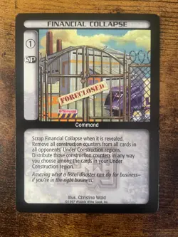 Battletech CCG TCG Card Game Rare Mechwarrior Expansion Financial Collapse - Image 1