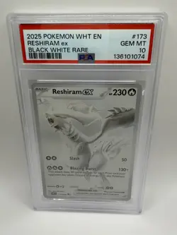 Pokemon TCG Reshiram ex Sv: White Flare 173/086 Black White Rare Holo EX PSA 10 - Image 1