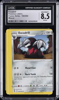 2021 POKEMON FUSION STRIKE MISCUT #183/264 EXCADRILL CGC 8.5 - Image 1