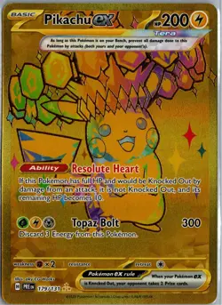 PIKACHU EX - 179/131 SV: PRISMATIC EVOLUTIONS 179 HOLO HYPER RARE NM/M - Image 1