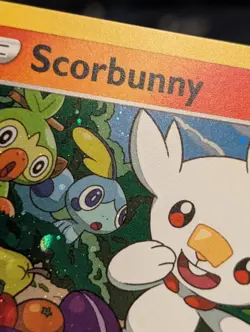 Scorbunny SWSH071 Black Star Promo With Swirl 🍥 Above Sobble Head - Image 3