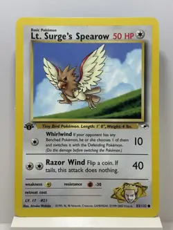 Lt. Surge's Spearow (83) Common 1st Edition Gym Heroes 083/132 LP Pokemon TCG NM - Image 1
