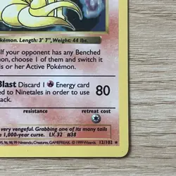Pokemon TCG Shadowless Ninetales 12/102 Holo Base Set 1999 English with Bonus - Image 4