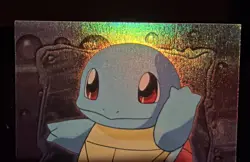 1999 Topps Pokemon the First Movie Rainbow Foil E7 #07 Squirtle Blue Logo Holo - Image 3