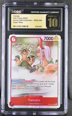 2025 ONE PIECE ANIME 25TH COLL SUPER RARE #EB02-006 YAMATO CGC 10 Pristine - Image 1