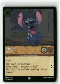 Stitch 22/204 New Dog Foil The First Chapter Disney Lorcana TCG - Image 1