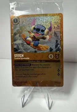 Disney Lorcana Winterspell - Stitch Carefree Snowboarder Glimmer Foil Sealed - Image 1