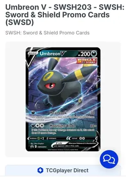 Umbreon V SWSH203 SWSH: Sword & Shield Promo Cards Holo - Image 1