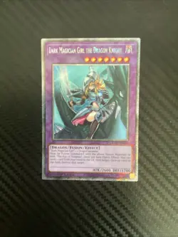 Yugioh Dark Magician Girl the Dragon Knight RA03-EN258 Platinum Secret 1st Ed NM - Image 1