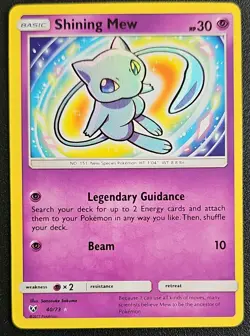 Pokemon TCG Shining Mew Card Shining Legends 40/73 Holo Excellent Condition - Image 1