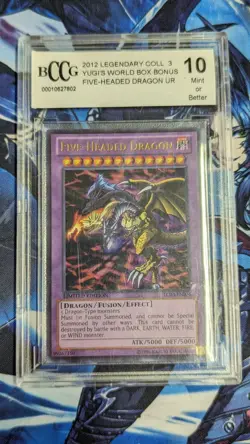 Yugioh 2012 LEGENDARY COLLECTION 3 YUGI'S WORLD FIVE-HEADED DRAGON BCCG 10 - Image 1