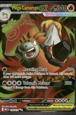 Pokemon Cards Mega Camerupt ex 156/132 Mega Evolution Ultra Rare NM *2 - Image 1