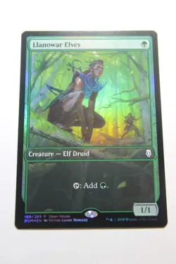 MTG Llanowar Elves x1-Foil -Dominaria Promos-Lightly Played - Image 1