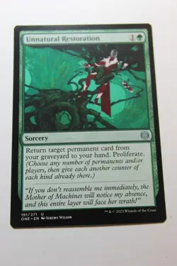 MTG Unnatural Restoration x1- -Phyrexia: All Will Be One-Lightly Played - Image 1
