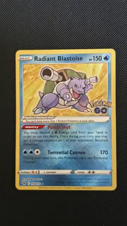 Pokemon TCG Radiant Blastoise 018/078 Pokemon Go Card Near Mint Condition - Image 1