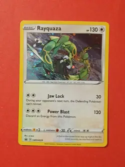 Pokemon Sword & Shield Rayquaza SWSH 029 Promo Card Black Star Holo - Image 2