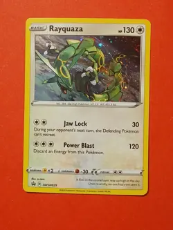 Pokemon Sword & Shield Rayquaza SWSH 029 Promo Card Black Star Holo - Image 3