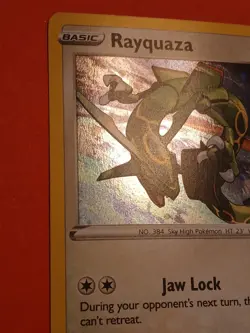 Pokemon Sword & Shield Rayquaza SWSH 029 Promo Card Black Star Holo - Image 4
