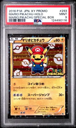 Mario Pikachu - 293/XY-P - Mario Special Box - Japanese - Pokemon Card - PSA 9 - Image 1