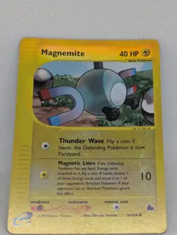 Magnemite 76/144 Skyridge Reverse Holo Rare Pokemon TCG Nintendo e-reader LP - Image 3