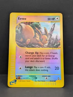 Eevee 075/147 Aquapolis Reverse Holo Rare Pokemon TCG Nintendo LP+ - Image 3