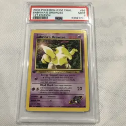 2000 Pokemon Gym Challenge 1st Edition Sabrina's Drowzee 95/132 PSA 9 Mint - Image 1