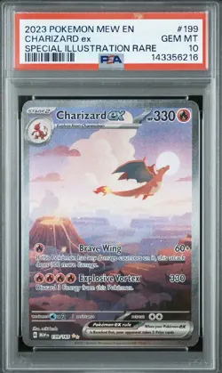 Pokemon Charizard ex 199/165 SV: Scarlet & Violet 151 PSA 10 2023 - Image 1