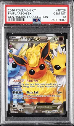 2016 POKEMON XY GENERATIONS RADIANT COLLECTION #RC28 FULL ART/FLAREON EX PSA 10 - Image 1