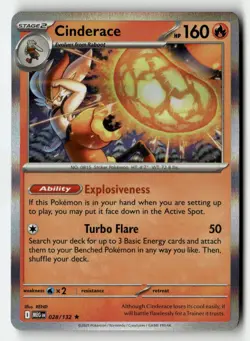Cinderace 028/132 Rare Mega Evolution Pokemon Holo Near Mint - Image 1