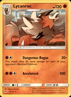 Lycanroc 76/131 - Pokemon SM Forbidden Light - LP - Image 1