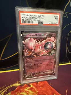 2025 Pokemon Scarlett & Violet - Team Rocket’s Mewtwo ex 216 Promo - PSA 7 - Image 2